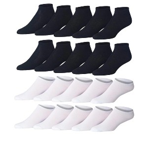 JAMES FIALLO Mens 20 Pairs Classy Extra Lightweight Elegant Monochrome Colorful Palette Low Cut/No Show Socks - 1 of 4