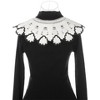 Elerevyo Women Lace Embroidery Knit Detachable Fake Peter Pan Collar Little Shawl for Blouse 1Pc - 3 of 4