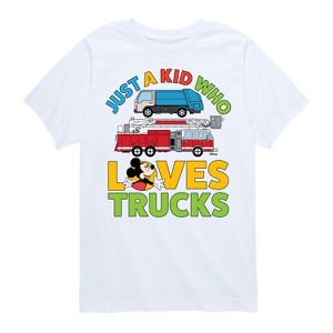 Boys' - Disney - Mickey Just A Kid Who Loves Truck Short Sleeve Graphic T-Shirt - 1 of 4