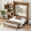 Whisen Queen Size Murphy Bed with Multiple Storage Shelves and Louvered Style Decoration - 3 of 4