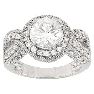 2.83 CT. T.W. Twisted Halo Cubic Zirconia Ring In Sterling Silver - (7), Women