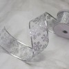 Northlight Sheer Silver Snowflake Christmas Wired Craft Ribbon 2.5" x 10 Yards - 2 of 3