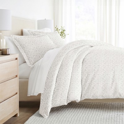 Quatrefoil & Farmhouse Vine Prints 3PC Duvet Cover & Shams Set, Ultra Soft, Easy Care - Becky Cameron