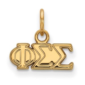 Black Bow Jewelry 14k Yellow Gold Plated Sterling Silver Phi Sigma Sigma Greek Life Extra Small Pendant - 1 of 3