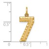 Black Bow Jewelry 14k Yellow Gold, Varsity Collection, Large D/C Pendant Number 7 - 4 of 4