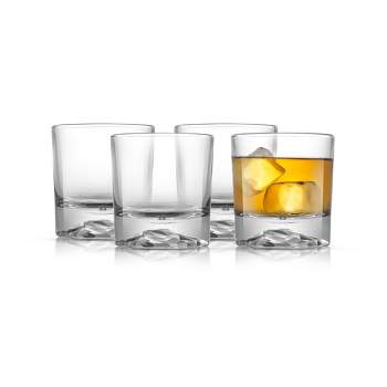 Le'raze Posh Crystal Whiskey Glasses [Set of 4] Old Fashioned Glasses with  Gold Band for Scotch, Bourbon And Cocktail Drinks
