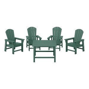 WestinTrends Malibu Kids 5-Piece HDPE Outdoor Square Patio Dining Table and Chairs Set - 1 of 4