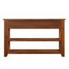 Grungis Modern Solid Pine Wood Top Console Table with Storage,Sofa Side Table with 3 Storage Drawers and 2 Shelves - 3 of 4