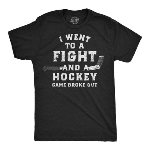 Мужские футболки Crazy Dog T-Shirts, Inc. Mens Funny T Shirts I Went to A Fight and A Hockey Game Broke Out Sarcastic Tee - Crazy Dog Men's T Shirt With Hockey Sayings Black XXL