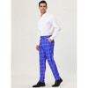 Lars Amadeus Men's Regular Fit Business Color Block Checked Trousers - 4 of 4