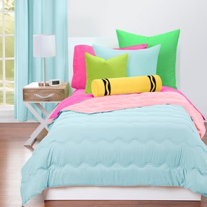 Crayola Sky Blue Comforter Sets (Twin), Blue Pink