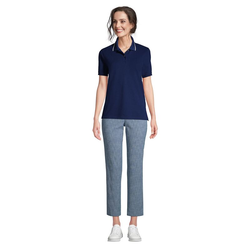 Lands' End Women's Tall Mesh Cotton Short Sleeve Polo Shirt, 4 of 6