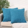Unique Bargains Linen Solid Contemporary Indoor Outdoor Decorative Throw Pillow Cover 2 Pcs - 2 of 4