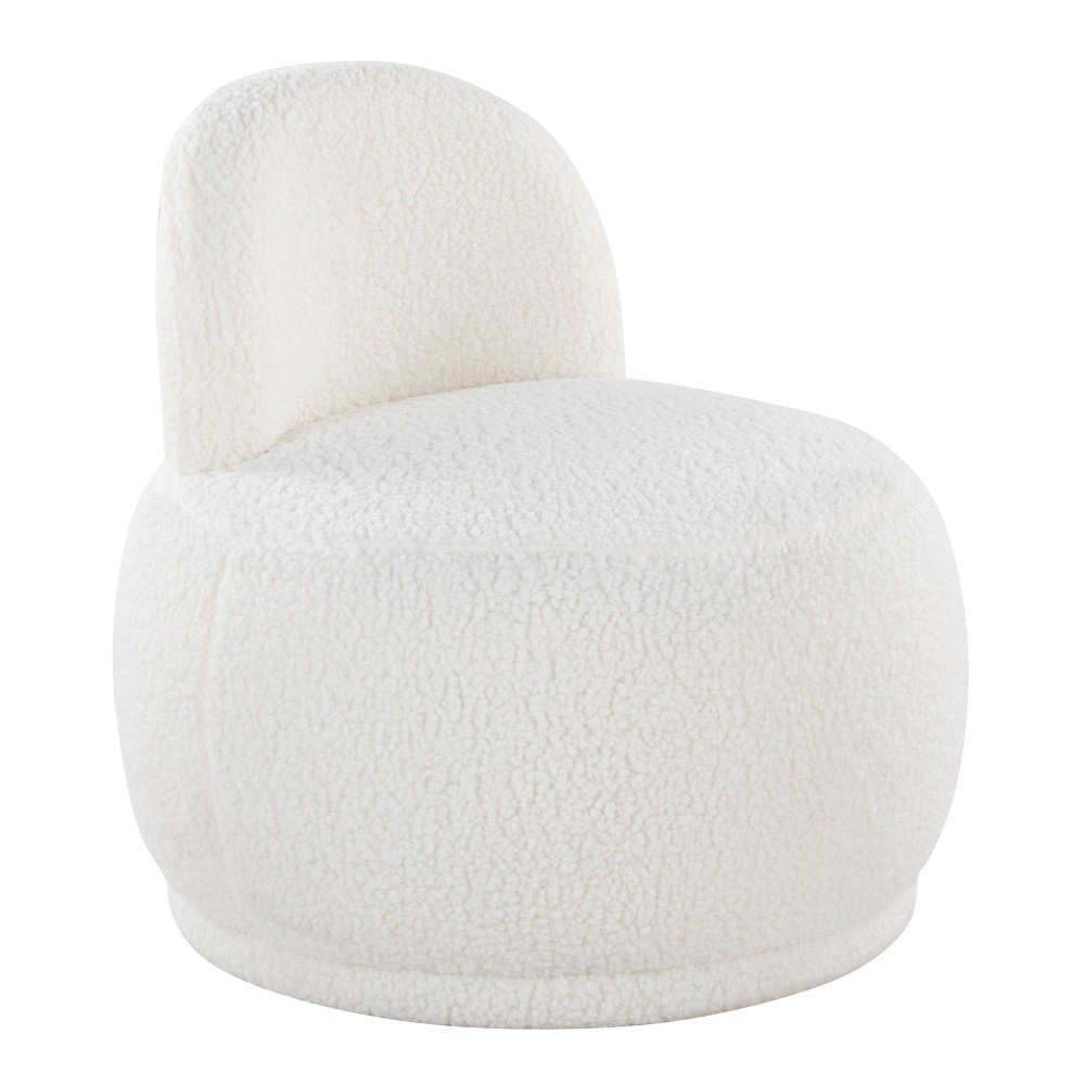 LumiSource Kimi Faux Shearling Accent Chair White