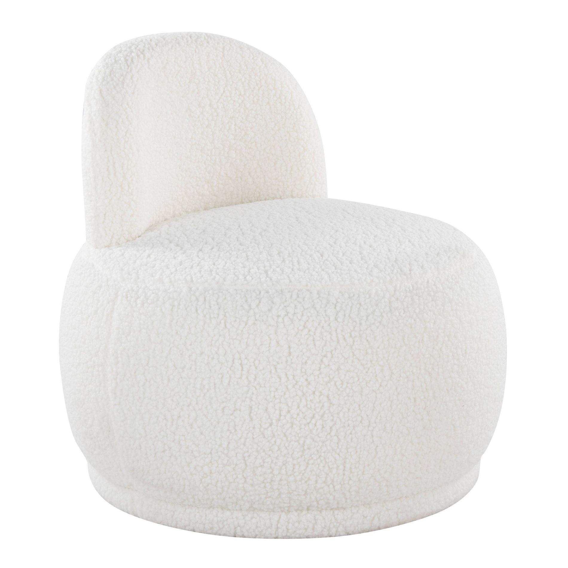 LumiSource Kimi Faux Shearling Accent Chair White