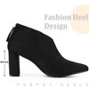 BLISSFUL STEP Pointed Toe Cutout Block Heel Ankle Booties for Women - 2 of 4