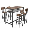 PAGED Modern 5PC Dining Table with 1 Bar Table and 4 Bar Stools, Counter Stools Set for Dining Room - 2 of 4
