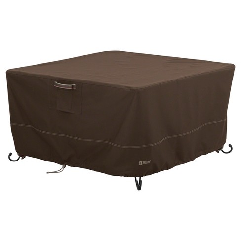 Madrona 42 Square Full Coverage Fire Pit Table Cover Dark Cocoa