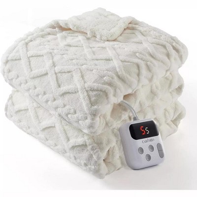 Electric Blanket Heated Throw, Heated Blanket with 10 Heating Levels & 10 Time Settings, Fast Heating Blankets, Machine Washable