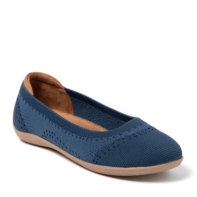 Dearfoams Women's Misty Ballet Flat Indoor/outdoor Slip Ons - Navy 2 ...