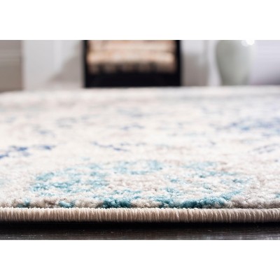 Elegant Gray Synthetic 59" Rectangular Easy-Care Area Rug