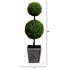 Nearly Natural 3-ft UV Resistant Artificial Double Ball Boxwood Topiary with LED Lights in Decorative Planter (Indoor/Outdoor) - 2 of 4