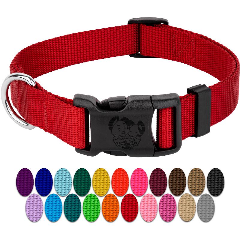 Country Brook Petz American Made Deluxe Red Nylon Dog Collar, Small, 5 of 12