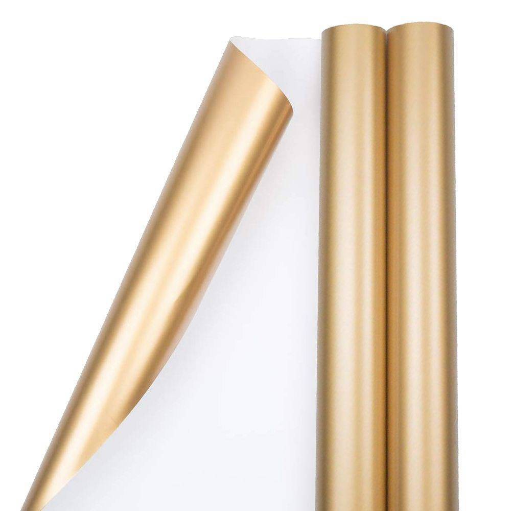 Photos - Other Souvenirs JAM PAPER Gold Matte Gift Wrapping Paper Rolls - 2 packs of 25 Sq. Ft.