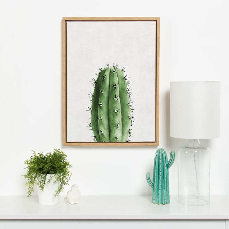 18&#34; x 24&#34; Sylvie Home Cactus Framed Canvas by Simon Te Tai Natural - Kate and Laurel, 6 of 7