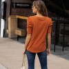 Amaryllis Women's V-Neck Puff Sleeve Tee with Gathered Shoulder Detail Relaxed Fit  Stretch Fabric - 4 of 4
