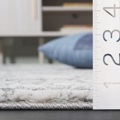 Gray and Navy Abstract Distressed Area Rug 4'5" x 6'5"