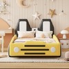 MAYEERTY Twin Size Race Car Shaped Platform Bed, Wheels, Kids Bedroom, Red - 2 of 4