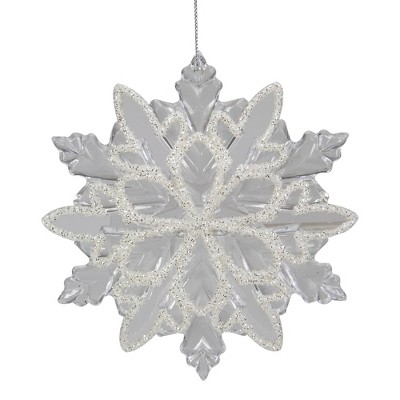 Northlight Snowflake with Glitter Design Christmas Ornament - 5.5" - Clear
