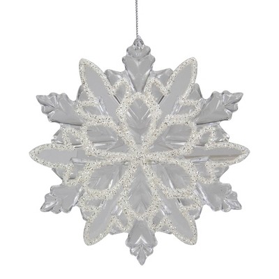 Northlight 24ct Glitter Snowflake Christmas Ornament Set 4 - White : Target