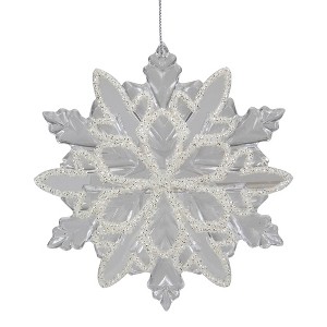 Northlight Snowflake with Glitter Design Christmas Ornament - 5.5" - Clear - 1 of 3