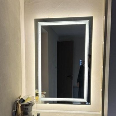 20-55in Oversize Led Dual Illuminated Bathroom Mirror Wall Mounted Antifog Vanity Mirror, Wall Decor Mirror