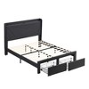 Full Size Bed Frame With 2 Storage Drawers, Headboard, Built-in USB Charging, Storage Shelf Upholstered Bed Frame, No Box Spring Needed Bed Frame - 4 of 4