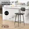 JUJABU 25.6 Inch Set of 2 Modern Counter Bar Stools with Back and Faux Leather Upholstered, Classic Black - 3 of 4