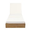 Christopher Knight Home Mira Outdoor Adjustable Acacia Wood Chaise Lounge with Cushion (Set of 4) - 3 of 4