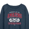 Women's - Marvel - Property Of Spider Man Lightweight French Terry Wide Neck Long Sleeve Shirt - 2 of 4