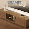 70in Fluted TV Stand, Long Wooden TV Console Mid Century Modern Entertainment Center with Storage Cabinet for TVs Up to 80 Inches Living Room, Walnut - 2 of 4