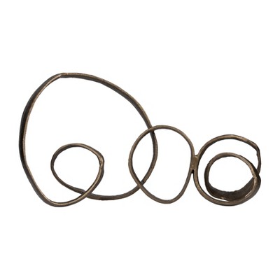 Decorative Object Metal and Aluminum Abstract Looped Rings Metallic Finish for Home or Office - 16" Bronze & Copper