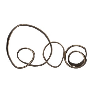 Decorative Object Metal and Aluminum Abstract Looped Rings Metallic Finish for Home or Office - 16" Bronze & Copper - 1 of 4