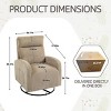 Modern Corduroy Swivel Glider Rocking Chair Upholstered Swivel Accent Armchair With Side Pocket Rocking Chair For Nursery-Cuddlewood - 4 of 4