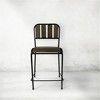 Cole Reclaimed Solid Wood Counter Chair in Brown with Black Metal Frame - 2 of 4