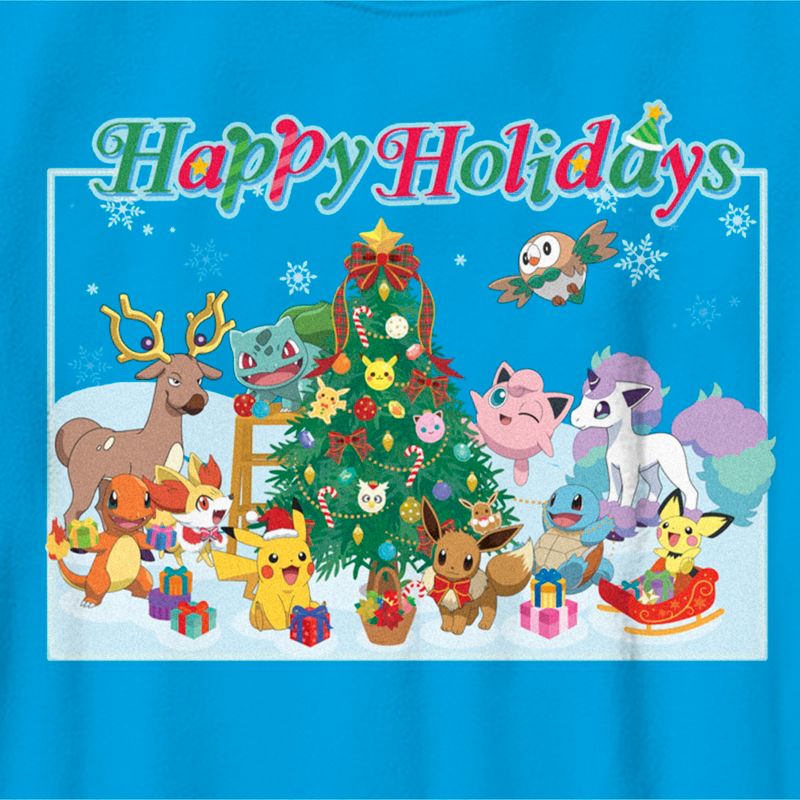 Boy's Pokemon Happy Holidays Crew T-Shirt, 2 of 5