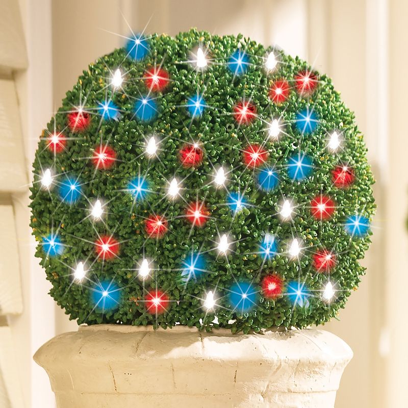 Collections Etc Set of 70 Patriotic LED Lighted Bulb String Lights NO SIZE, 2 of 4