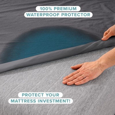 Twin XL Gray Waterproof Cotton Mattress Protector