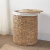 Cesicia 15" x 15" x 20" Woven Wicker Laundry Hamper with Lid - For Clothes, Canvas, Toys and Book Storage with Removable Liner, Natural Brown - 2 of 4