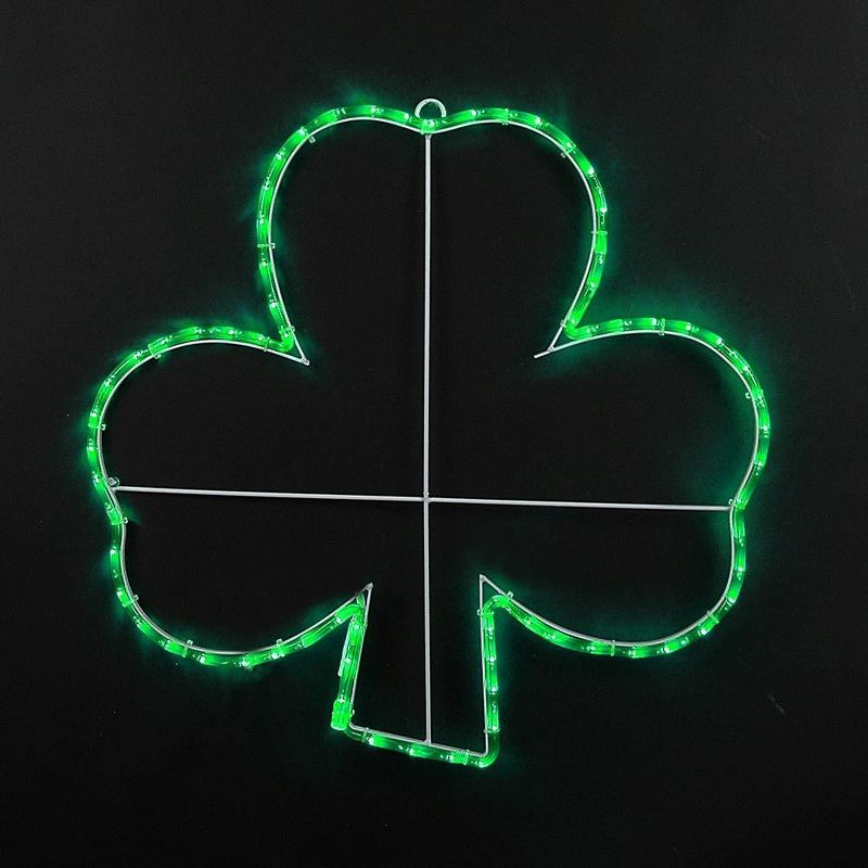 Novelty Lights 24" Green St. Patrick's Day Shamrock LED Rope Light Motif, 1 of 5